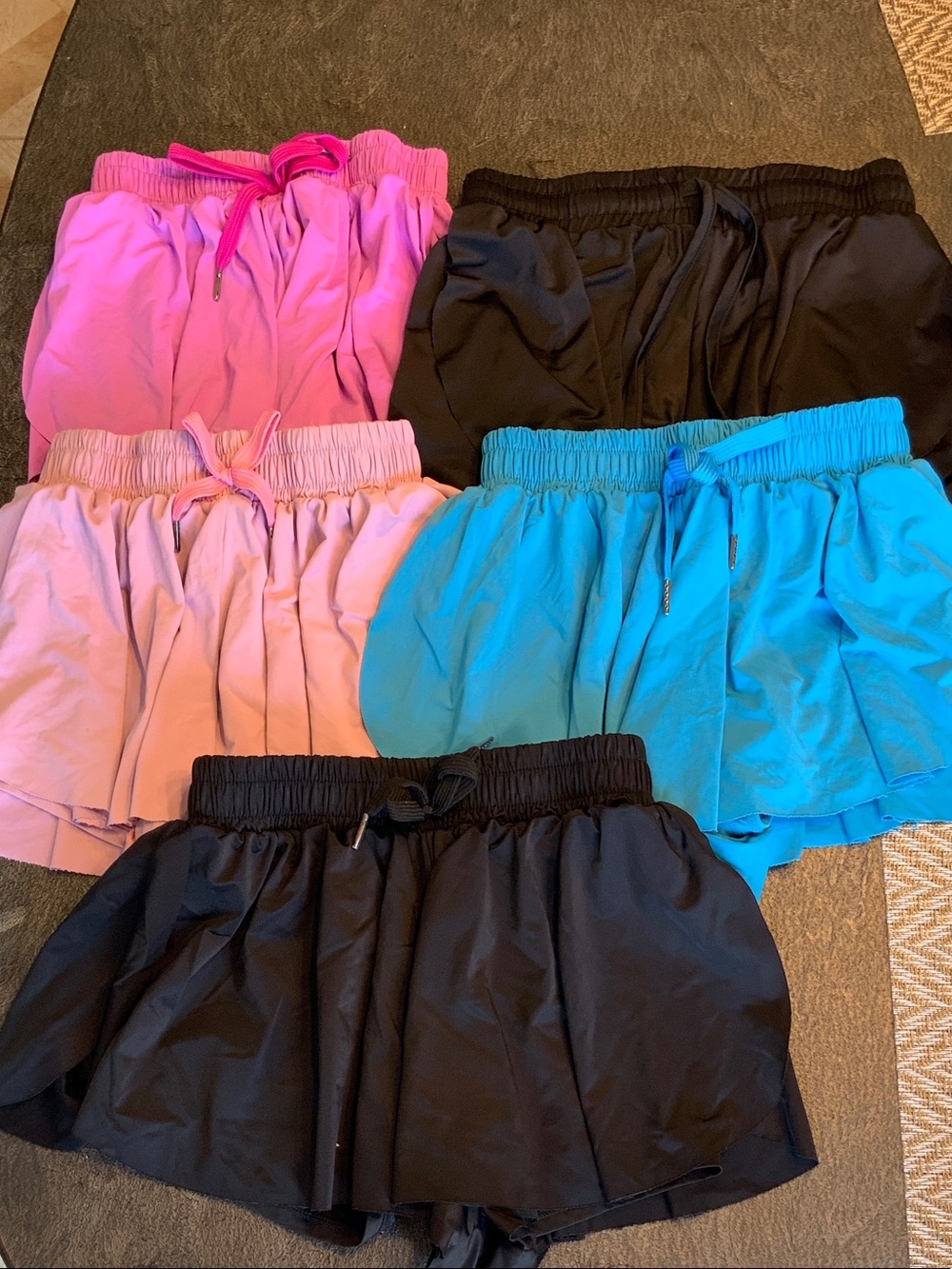 Kids Pull-On Butterfly Active Shorts - Pink, Light Pink, Turquoise, Black